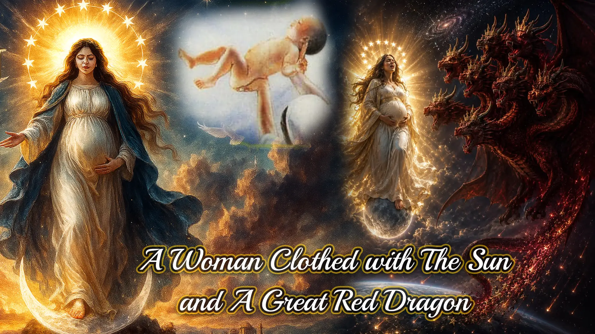 A Woman Clothed With The Sun And A Great Red Dragon